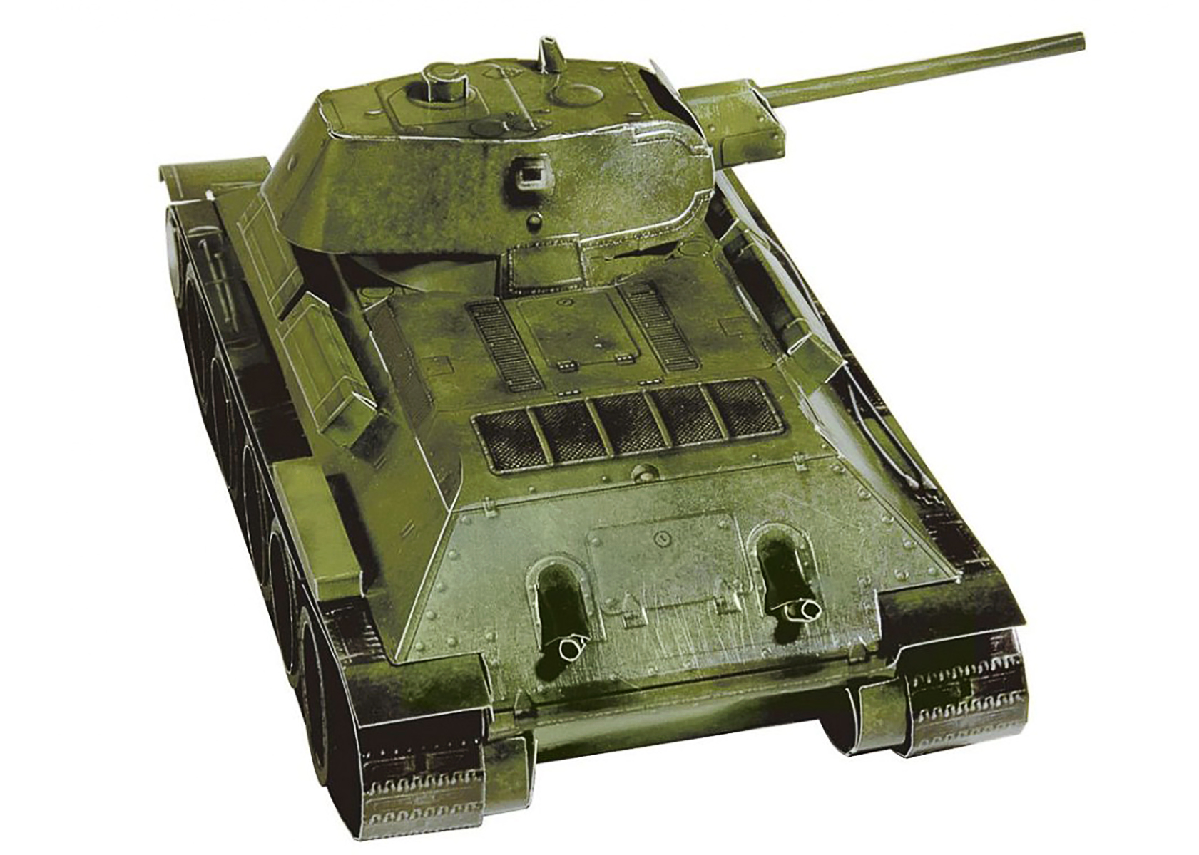 3D Puzzle KARTONMODELLBAU Modell Geschenk Idee Panzer T-34 grün 1941 Baujahr 
